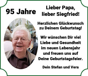 Glückwunschanzeige von Siegfried Schulze von WESER-KURIER