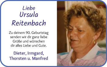 Glückwunschanzeige von Ursula Reitenbach von WESER-KURIER