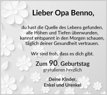 Glückwunschanzeige von Benno  von WESER-KURIER