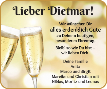 Glückwunschanzeige von Dietmar  von WESER-KURIER