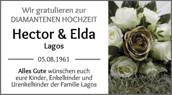 Glückwunschanzeige von Hector und Elda  von WESER-KURIER