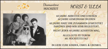 Glückwunschanzeige von Horst und Ulla Blöchliger von WESER-KURIER