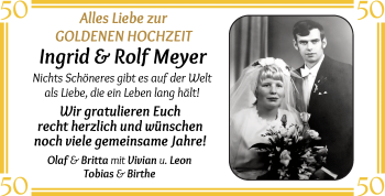 Glückwunschanzeige von Ingrid und Rolf Rolf von Osterholzer Kreisblatt