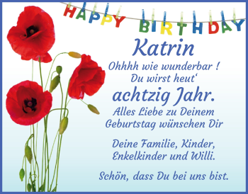 Glückwunschanzeige von Katrin  von WESER-KURIER