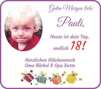 Glückwunschanzeige von Pauli  von Regionale Rundschau/Syker Kurier