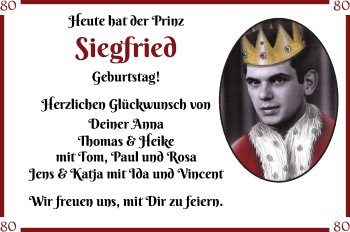 Glückwunschanzeige von Siegfried Mross von Wuemme Zeitung