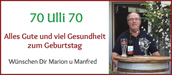 Glückwunschanzeige von Ulli Witkowski von WESER-KURIER