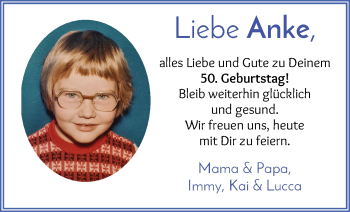 Glückwunschanzeige von Anke  von Wuemme Zeitung