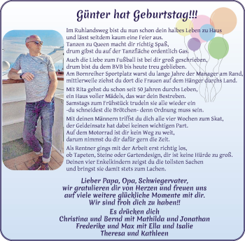 Glückwunschanzeige von Günter  von Osterholzer Kreisblatt