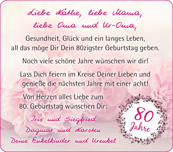 Glückwunschanzeige von Käthe  von Wuemme Zeitung