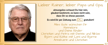 Glückwunschanzeige von Rainer  von WESER-KURIER