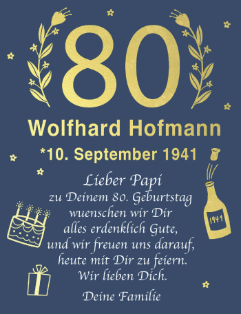 Glückwunschanzeige von Wolfhard Hofmann von WESER-KURIER