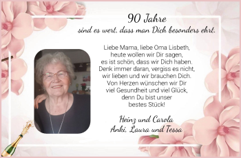 Glückwunschanzeige von Lisbeth  von Osterholzer Kreisblatt