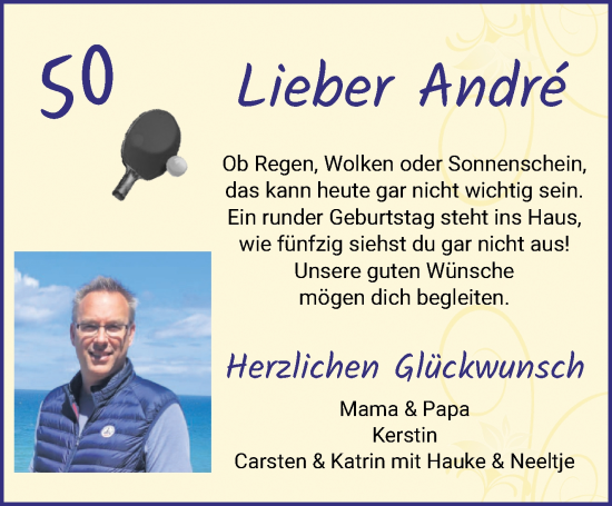 Glückwunschanzeige von André  von WESER-KURIER