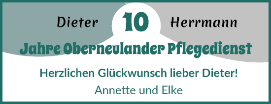 Glückwunschanzeige von Dieter Herrmann von WESER-KURIER