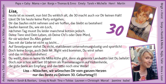 Glückwunschanzeige von Lisa  von Weser-Kurier