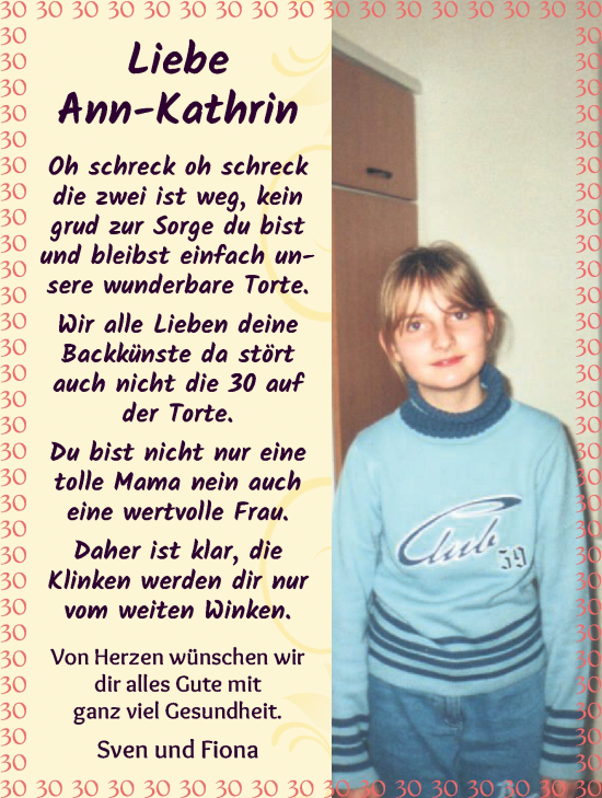 Glückwunschanzeige von Ann-Kathrin  von Osterholzer Kreisblatt