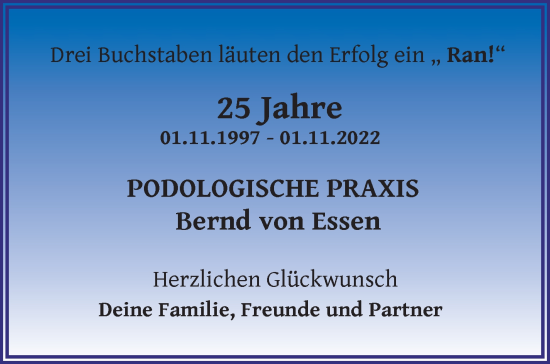 Glückwunschanzeige von Bernd von Essen von WESER-KURIER