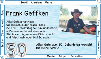 Glückwunschanzeige von Frank Geffken von Wuemme Zeitung