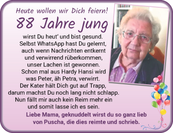 Glückwunschanzeige von Mama  von Die Norddeutsche