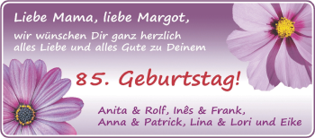 Glückwunschanzeige von Margot Albers von WESER-KURIER