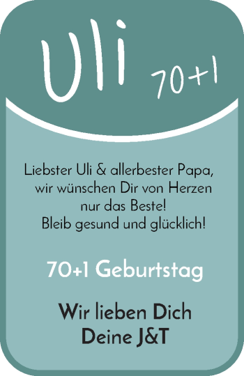 Glückwunschanzeige von Uli  von WESER-KURIER