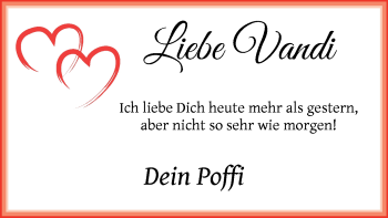 Glückwunschanzeige von Vandi  von Die Norddeutsche