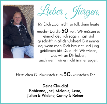 Glückwunschanzeige von Jürgen  von Regionale Rundschau/Syker Kurier
