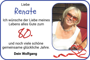 Glückwunschanzeige von Renate  von WESER-KURIER