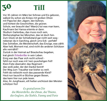 Glückwunschanzeige von Till Meierdirks von Wuemme Zeitung