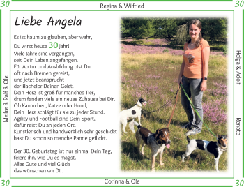 Glückwunschanzeige von Angela  von Osterholzer Kreisblatt