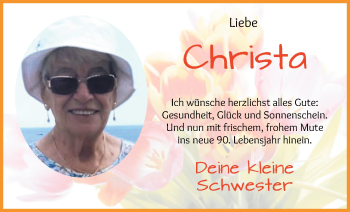 Glückwunschanzeige von Christa  von WESER-KURIER