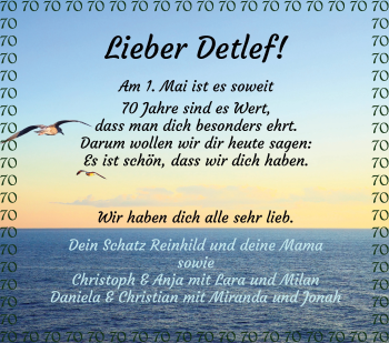 Glückwunschanzeige von Detlef Quint von Wuemme Zeitung