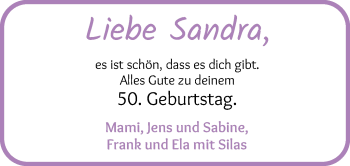 Glückwunschanzeige von Sandra Murken von Osterholzer Kreisblatt