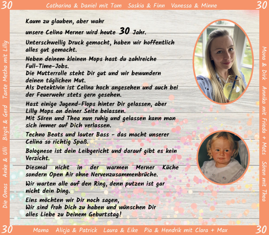 Glückwunschanzeige von Celina Merner von Osterholzer Kreisblatt