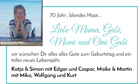 Glückwunschanzeige von Gabriele Waehnert von WESER-KURIER