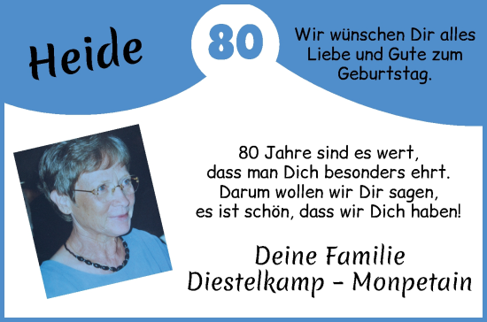 Glückwunschanzeige von Heide  von WESER-KURIER