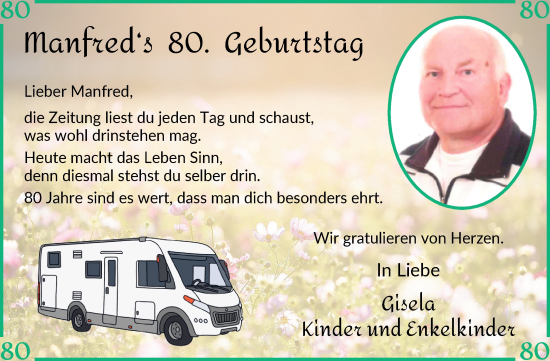 Glückwunschanzeige von Manfred  von Osterholzer Kreisblatt