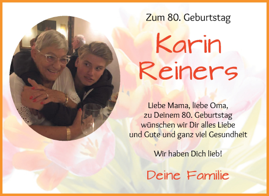 Glückwunschanzeige von Karin Reiners von Achimer Kurier/Verdener Nachrichten