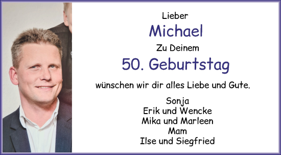 Glückwunschanzeige von Michael  von WESER-KURIER