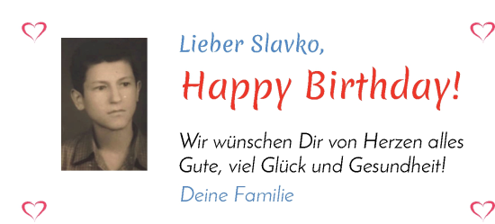 Glückwunschanzeige von Slavko Kerezovic von WESER-KURIER