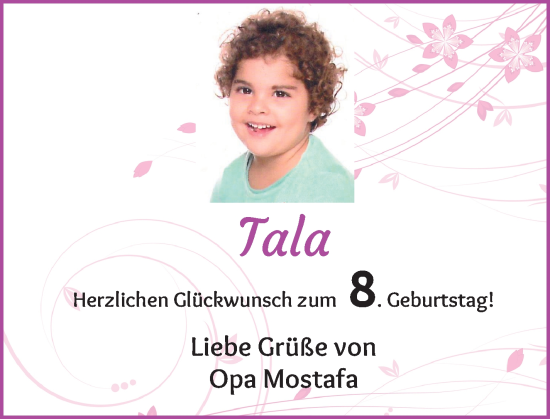 Glückwunschanzeige von Tala  von WESER-KURIER