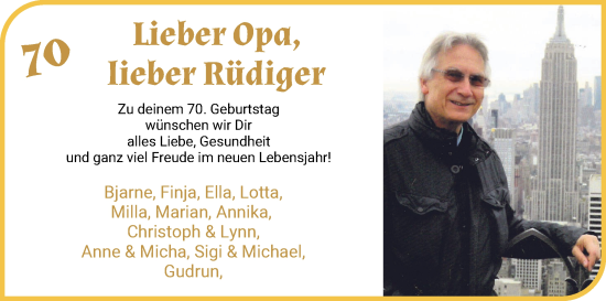 Glückwunschanzeige von Rüdiger  von WESER-KURIER