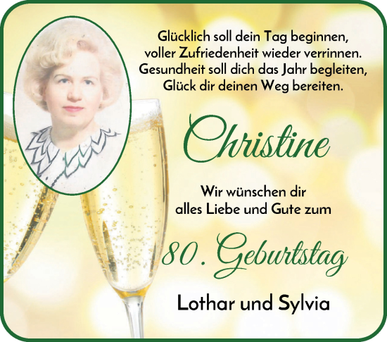Glückwunschanzeige von Christine  von WESER-KURIER