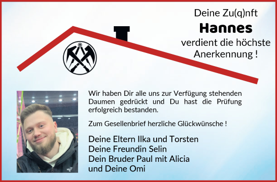 Glückwunschanzeige von Hannes Zabel von Osterholzer Kreisblatt