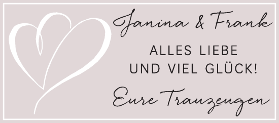 Glückwunschanzeige von Janina und Frank  von WESER-KURIER