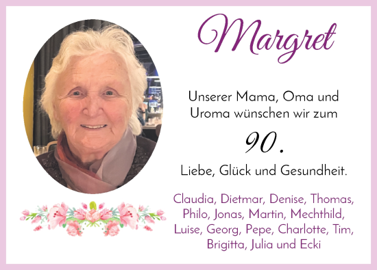 Glückwunschanzeige von Margret  von WESER-KURIER