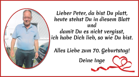 Glückwunschanzeige von Peter  von WESER-KURIER