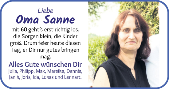 Glückwunschanzeige von Susanne Haar von Wuemme Zeitung