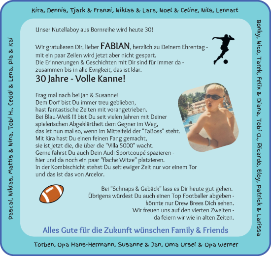 Glückwunschanzeige von Fabian  von Osterholzer Kreisblatt
